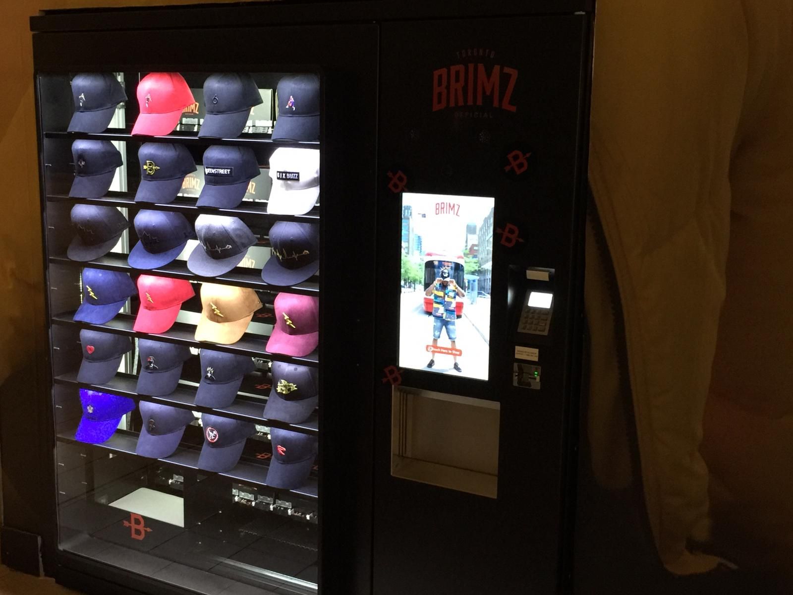 BRIMZ cap and hat vending machine with premium branded headwear collection